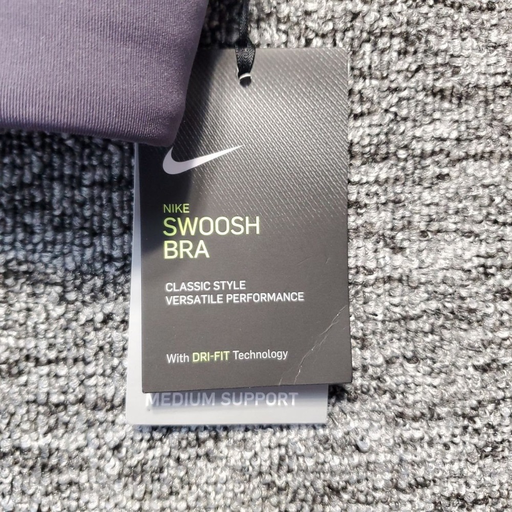 NWT Nike Swoosh Sports Bra Womens XL Purple Dri Fit Medium Support Padded Sporty - Picture 3 of 9